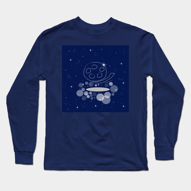 film streep, reel, film, cinematograph, cinema, illustration, night, modern, technology, light, shine, glitter, stars, space, galaxy, cosmos Long Sleeve T-Shirt by grafinya